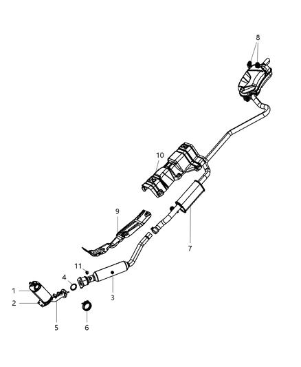 2009 Dodge Journey Clamp-Exhaust Diagram for 5105634AB