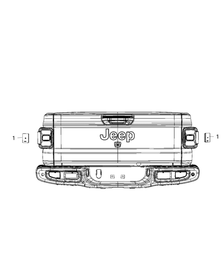 2020 Jeep Gladiator Blind Spot Detection Diagram