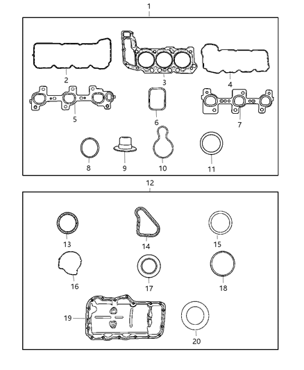 2007 Jeep Commander Gasket Packages - Engine Diagram 1
