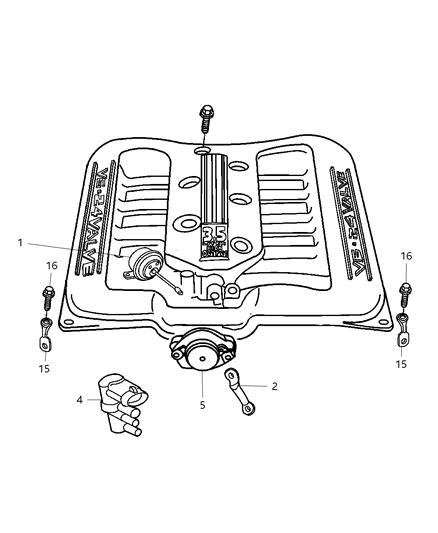 2002 Chrysler Prowler Valve Kit-Secondary Runner Valve Diagram for 5011642AB