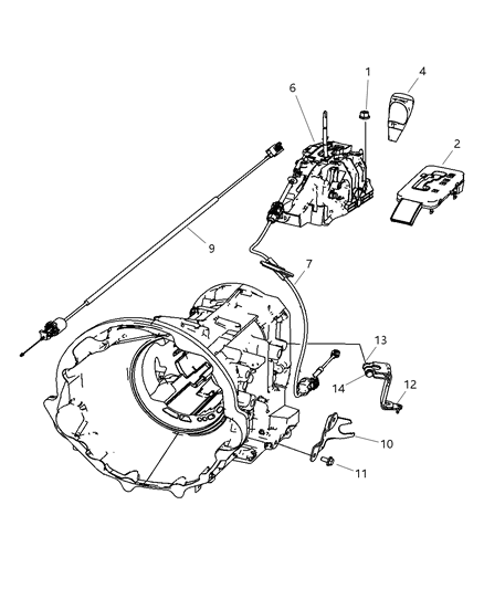 2007 Dodge Nitro Gear Shift Lock Cable Diagram for 52125305AB