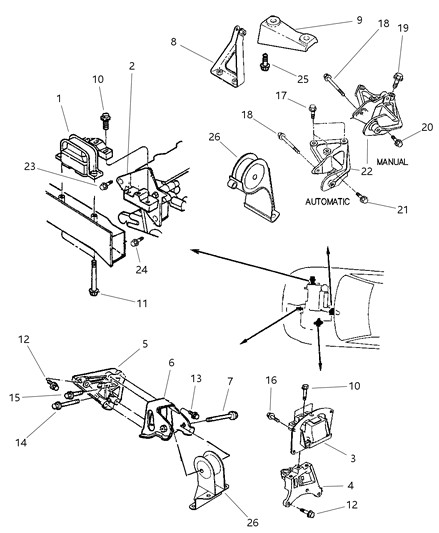 1999 Dodge Stratus Engine Mounts Diagram 1