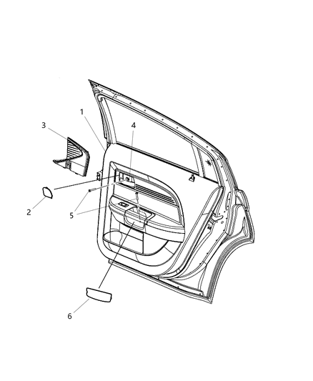 2011 Dodge Avenger Bezel-Rear Door Flag Diagram for 1SY14DX9AB