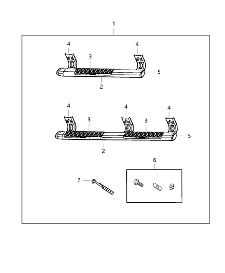 2019 Ram 1500 Classic Step Kit, Tubular Side Diagram 3