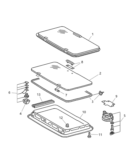 2002 Dodge Sprinter 2500 Handle-SUNROOF Diagram for 5134008AA