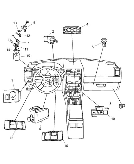 2005 Dodge Magnum SHROUD-Steering Column Diagram for UU30XXXAB