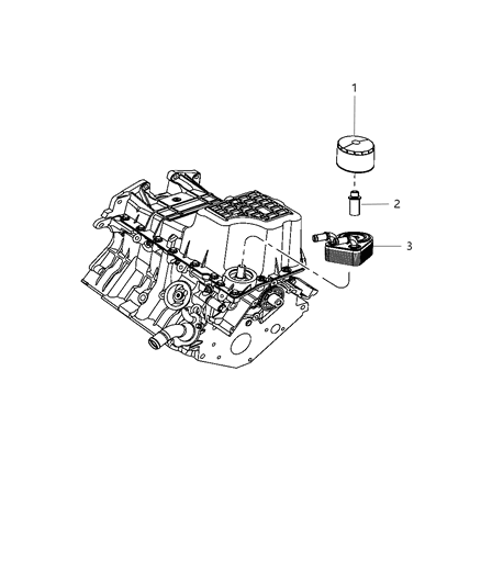 2008 Dodge Nitro Engine Oil Filter & Adapter & Housing Diagram 3