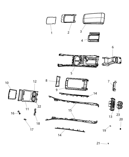 2010 Dodge Charger CUPHOLDER-Console Diagram for 68058829AA