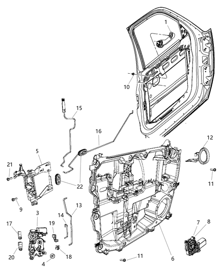 2008 Dodge Nitro Front Door Window Regulator Diagram for 68027665AA