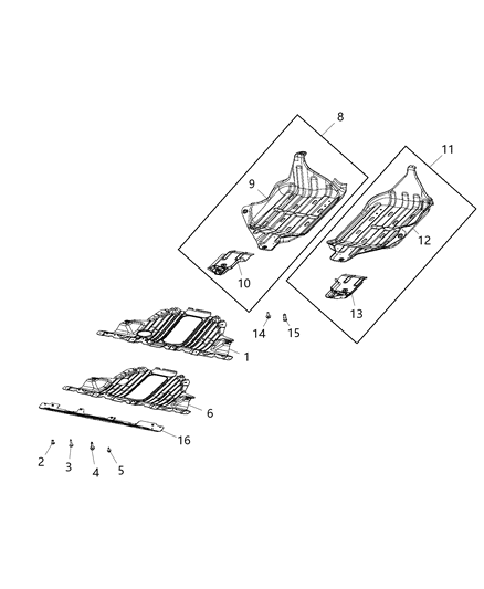 2020 Jeep Compass SKID Plat-Oil Pan Diagram for 68274490AB