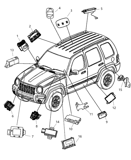 2005 Jeep Liberty Module Glow Plug Diagram for 56044671AA