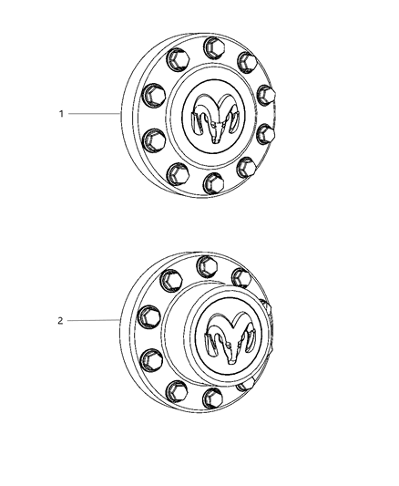 2012 Ram 5500 Wheel Covers & Center Caps Diagram