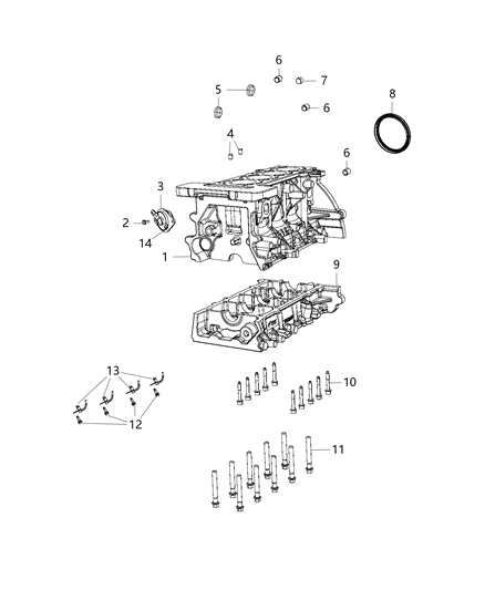 2015 Jeep Renegade Cylinder Block & Hardware Diagram 1