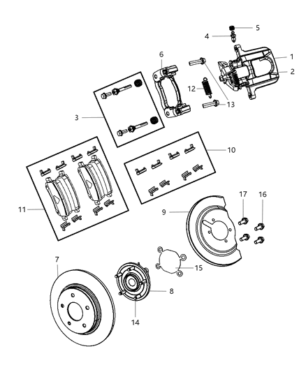 2009 Dodge Journey Shield-Brake Diagram for 5154115AA