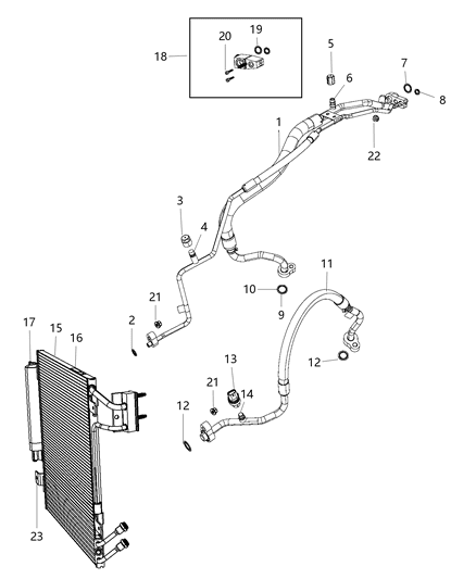 2018 Jeep Wrangler A/C Plumbing Diagram 1