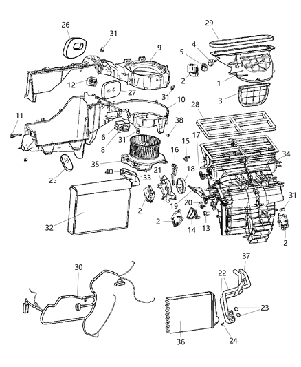 2010 Jeep Grand Cherokee A/C & Heater Unit Diagram