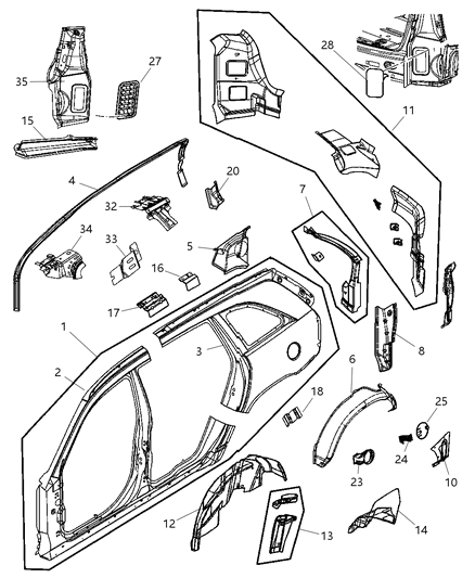 2007 Chrysler Pacifica REINFMNT-Shock ABSORBER Diagram for 5054624AB