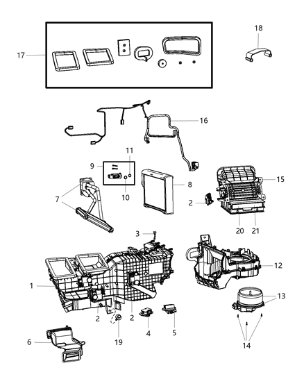 2016 Ram 3500 A/C & Heater Unit Diagram