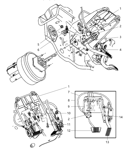 2008 Dodge Durango Pedal, Brake, Power Adjustable Diagram