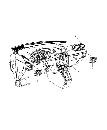 2007 Dodge Caliber Bezel-Instrument Panel Diagram for YZ081YHAB