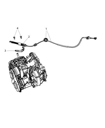 2009 Chrysler Sebring Gearshift Lever , Cable And Bracket Diagram 2
