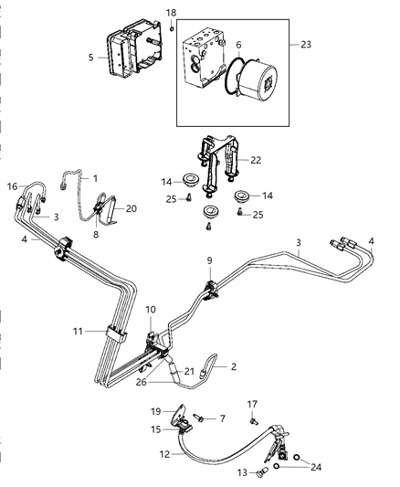 2011 Dodge Challenger Line-Brake Diagram for 5290843AD