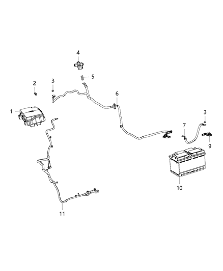 2017 Jeep Grand Cherokee Battery Positive Wiring Diagram for 68252102AE