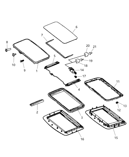 2009 Dodge Sprinter 2500 Guide-SUNROOF Track Diagram for 68018816AA