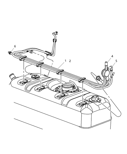 2004 Jeep Wrangler Hose-Fuel Supply And Vapor Lines Diagram for 52100489AE