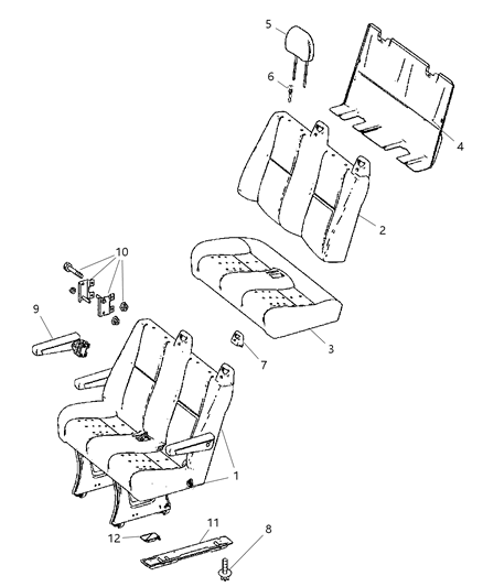 2009 Dodge Sprinter 2500 Seat-Rear Diagram for 1JB491A6AA