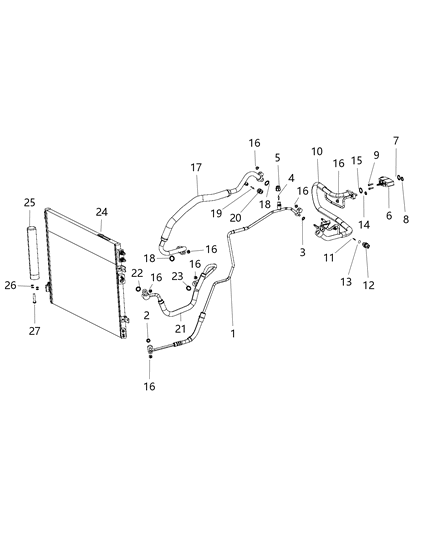 2020 Dodge Charger A/C Suction Diagram for 68382278AC