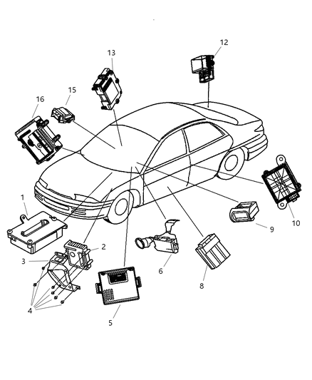 2003 Chrysler Sebring Sedan & Convertible Modules - Electronic Diagram