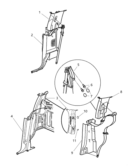 2007 Dodge Ram 3500 Quarter Trim Panel Diagram