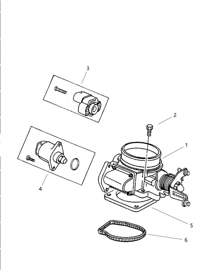 2003 Jeep Wrangler Throttle Body Diagram for 5134788AA