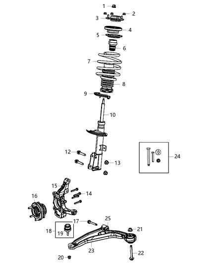 2011 Dodge Avenger Suspension - Front Diagram