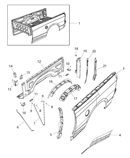 2015 Ram 1500 Pick-Up Box Diagram