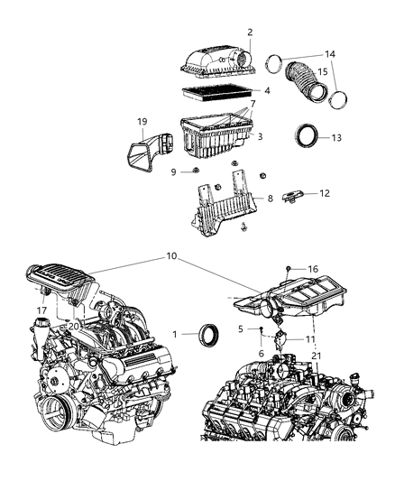 2009 Dodge Ram 1500 Air Cleaner & Related Diagram