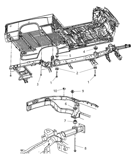 2006 Dodge Dakota Body Hold Down Diagram 1