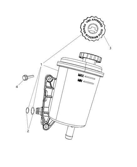 2008 Dodge Ram 1500 Kit-Reservoir Diagram for 68034315AA