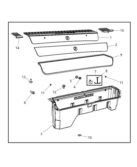 2012 Ram 1500 Bin-Storage Diagram for 68054172AB