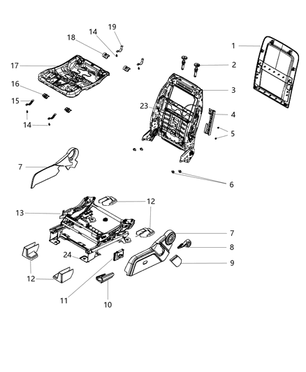2013 Dodge Journey Panel-Seat Back Diagram for 1WC28DX9AA