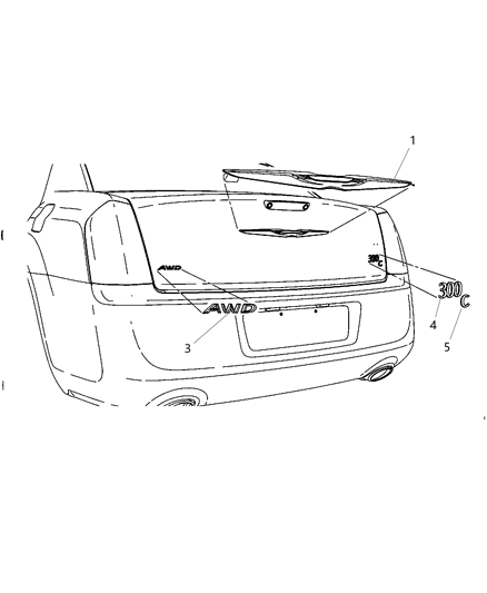 2011 Chrysler 300 DECKLID Diagram for 5182285AA