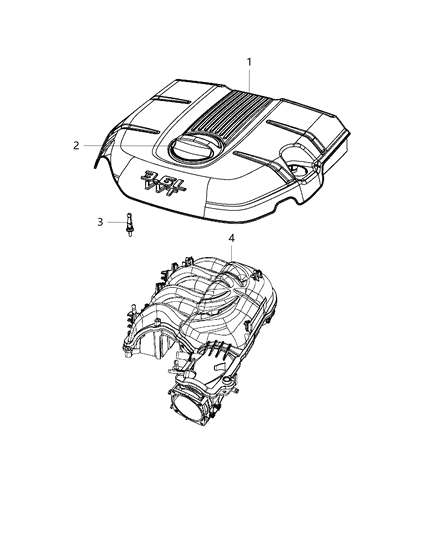 2015 Dodge Durango Engine Cover & Related Parts Diagram 1