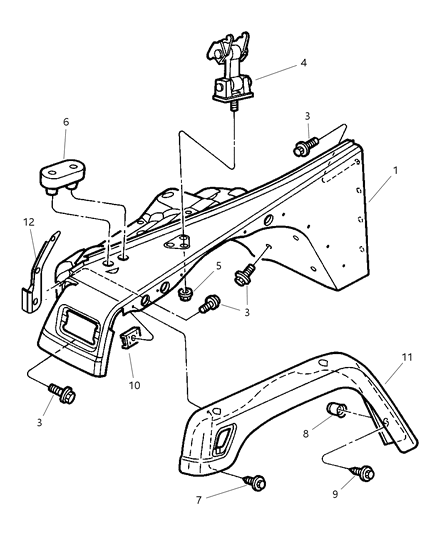 2000 Jeep Wrangler Fender-Fender Diagram for 5003951AC