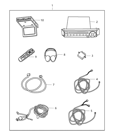 2010 Chrysler Town & Country Monitor-Media System Diagram for 1JA00DW1AE