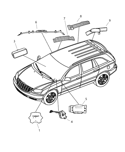 2004 Chrysler Pacifica Air Bag-Side Air Bag Diagram for 5028319AF