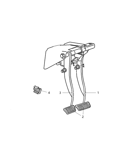 2004 Jeep Liberty Pedals - Brake & Clutch Diagram