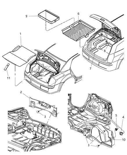 2005 Dodge Magnum Carpet-Cargo Floor Diagram for WX34XDVAD