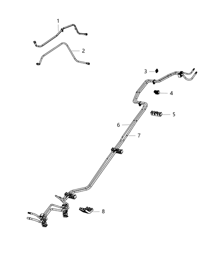 2019 Dodge Journey Fuel Lines/Tubes And Related Parts Diagram