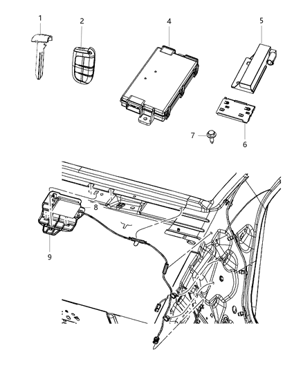 2014 Chrysler 300 Modules, Receivers, Keys And Key Fobs Diagram